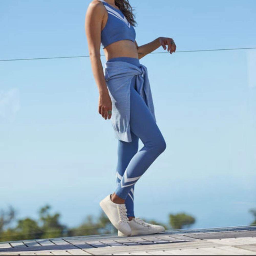 Tory Sport Chevron Melange Compression Leggings $148 XS